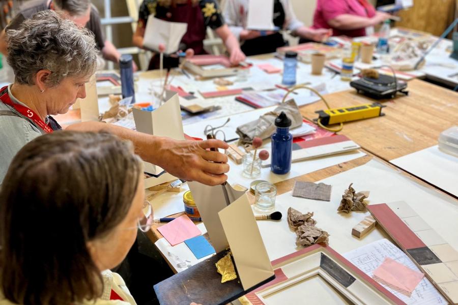 Participants learned the challenges of working with gold leaf!